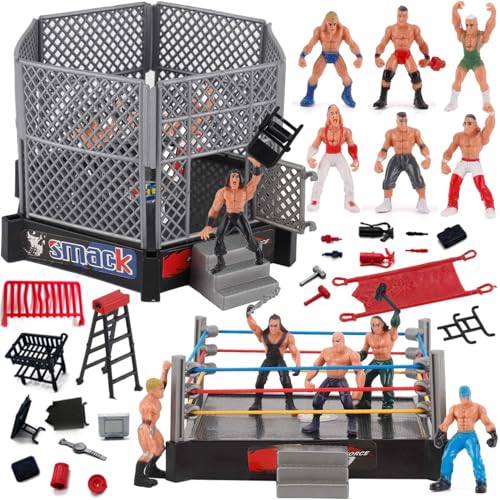 32-Piece 2" Wrestling Action Figures with Wrestling Ring C714