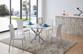 White Glass Top Dining Table Set 5 Pcs I8791