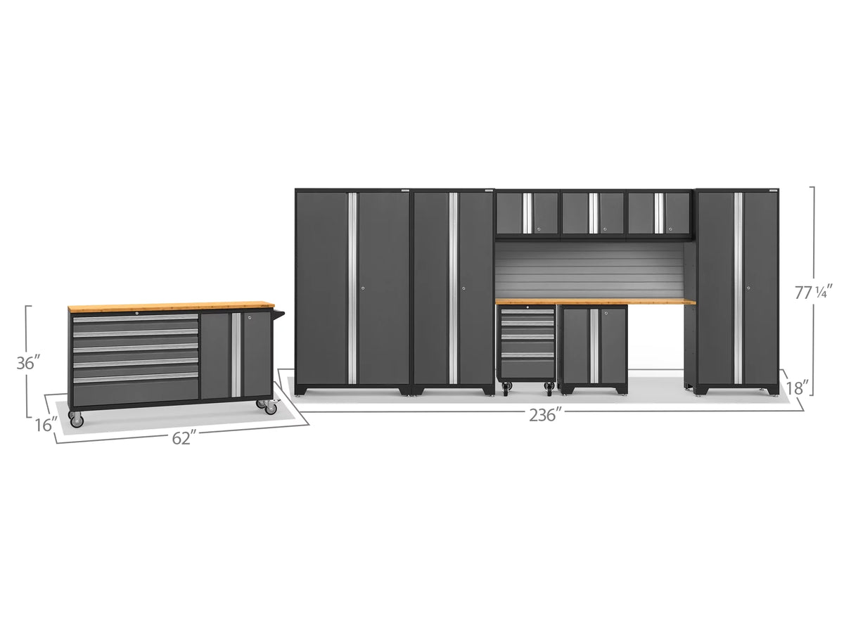 Gray 10 Piece Steel Garage Storage Cabinet Set C13274