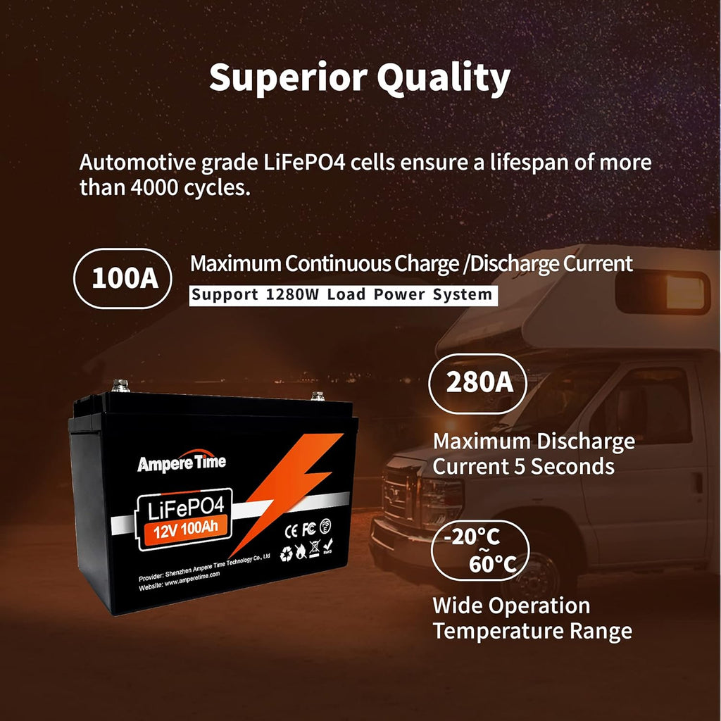 LiFePO4 Deep Cycle Battery 12V 100Ah with Built-in BMS G299