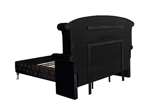Queen Tufted Upholstered Bed Black N840