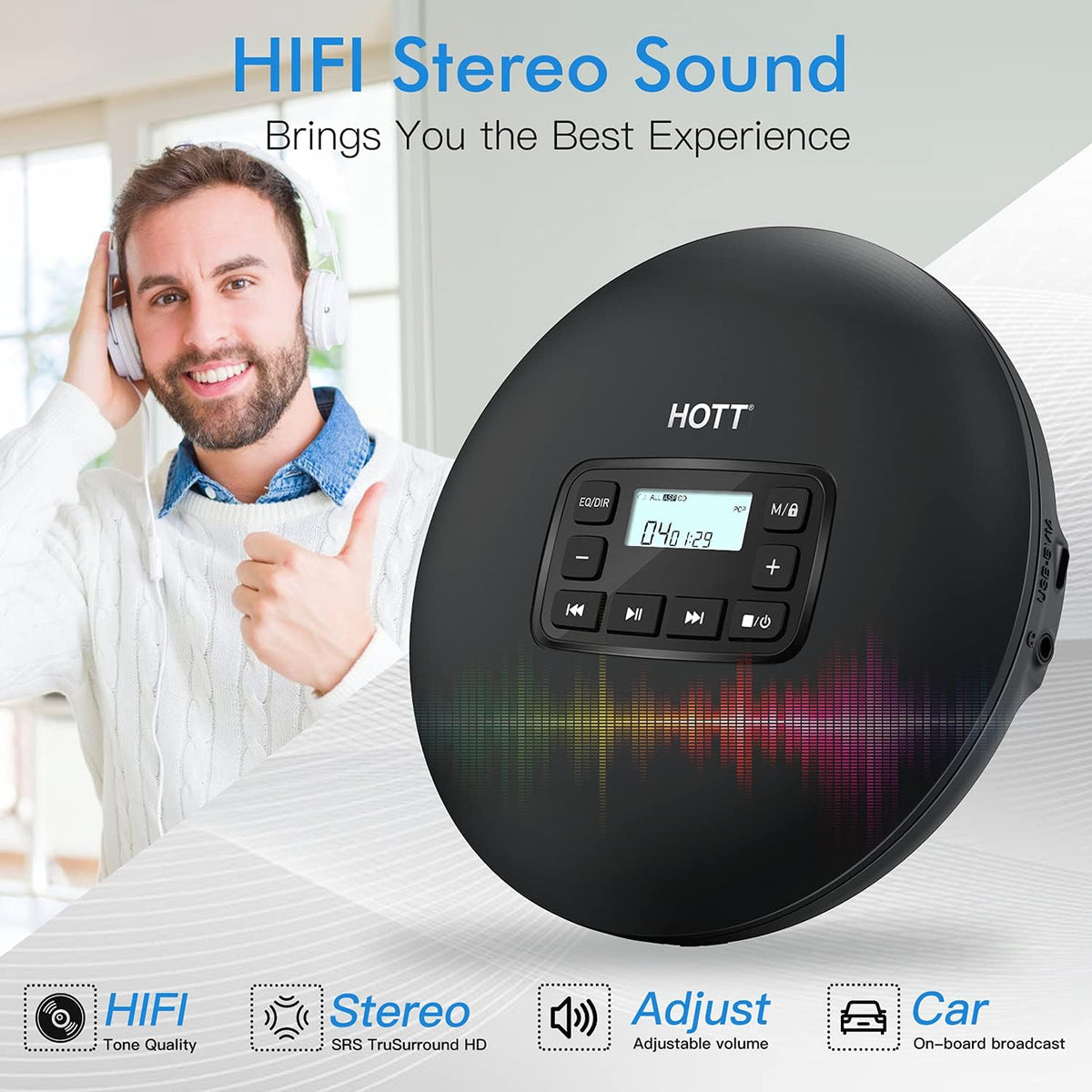 Portable CD Player with Headphones J161042