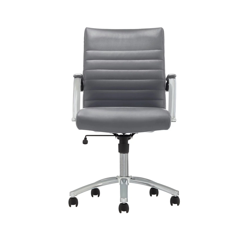 Gray Bonded Leather Mid-Back Chair H7944