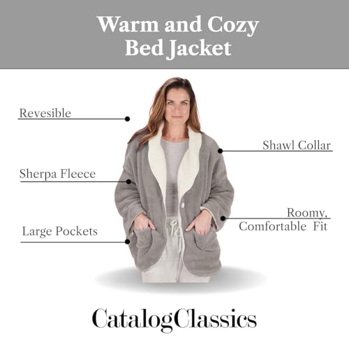Fleece Bed Jacket with Pockets E57319