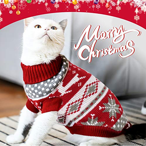 Cat & Dog Christmas Sweater 2 Pack X-Small Red Grey G968