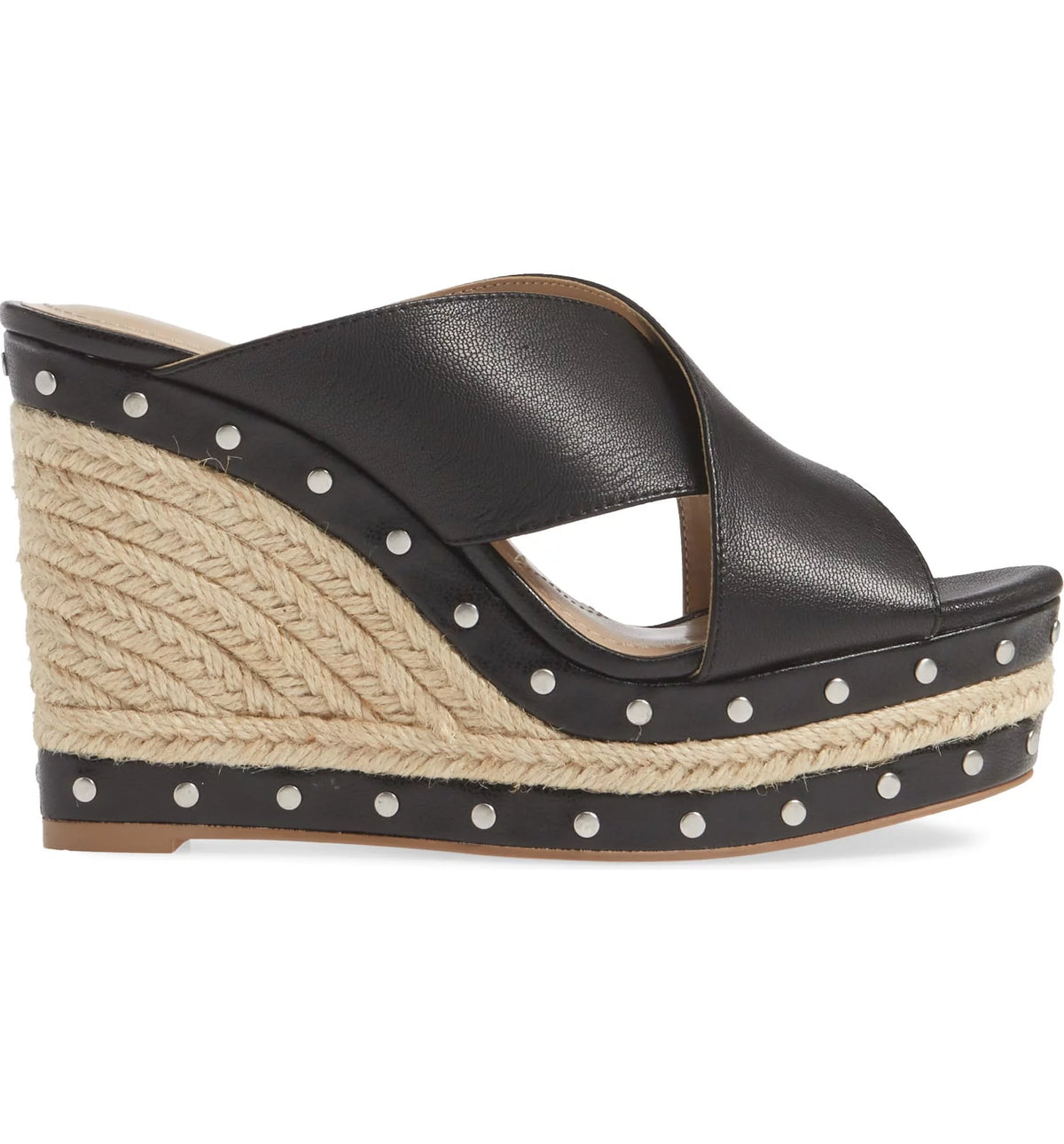 Black Espadrille Platform Wedge Heel Sandals I789