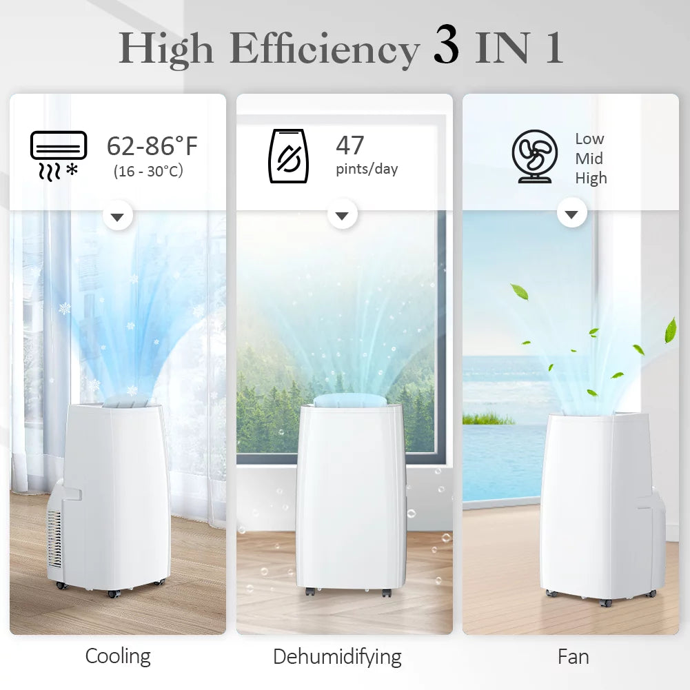 14,000 BTU 3 in 1 Portable Air Conditioner with Window Kit O89431