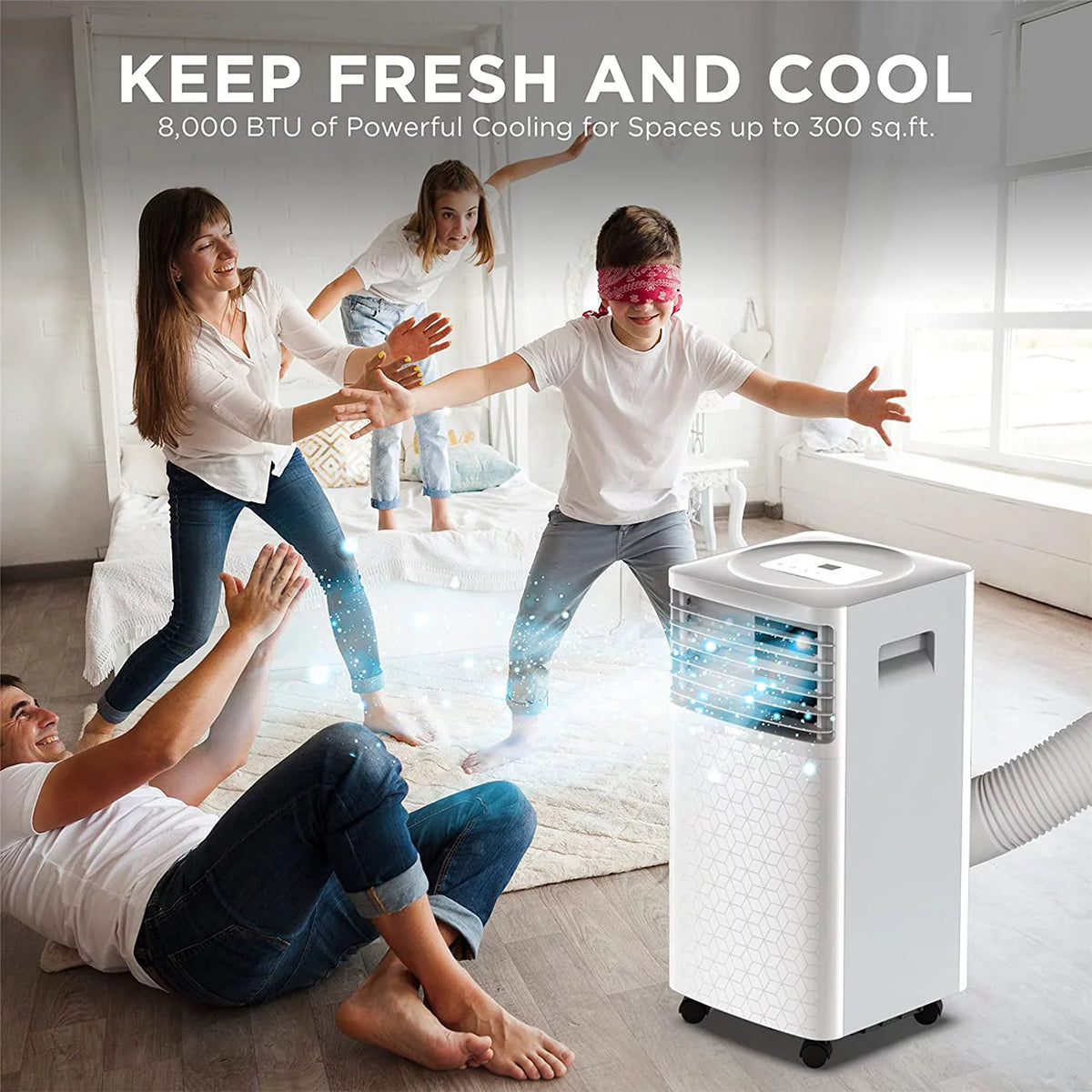 8,000 BTU Portable Air Conditioner, Dehumidifier and Fan B250804