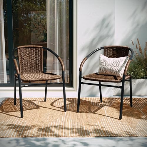 4 Pack Beige Rattan Stack Chair D364267