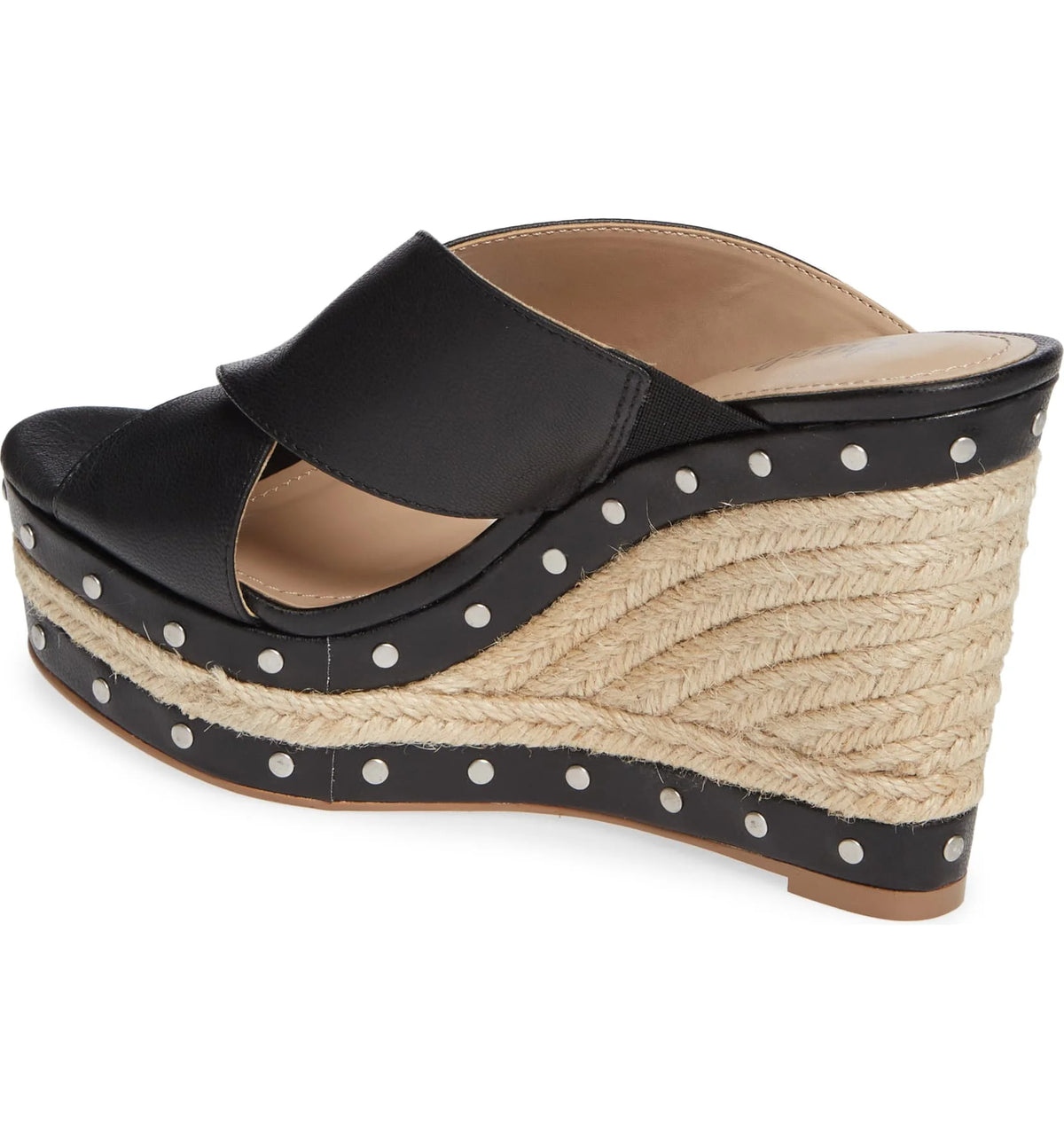Black Espadrille Platform Wedge Heel Sandals I789