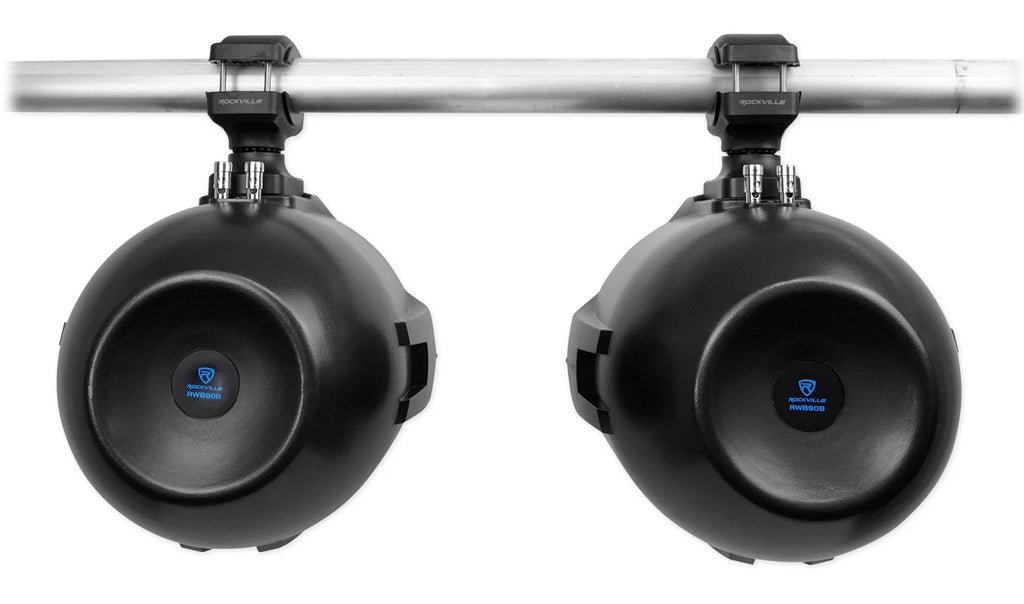 Black 8" Marine Wakeboard Tower Speakers with Receiver I285