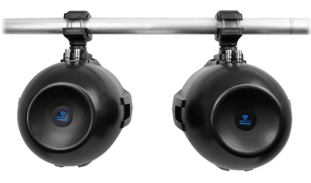 Black 8" Marine Wakeboard Tower Speakers with Receiver I285