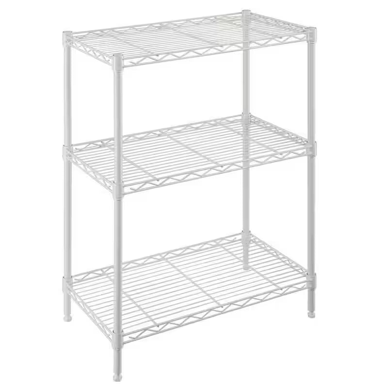 Black 3-Tier Rolling Wire Shelving Unit Y916939