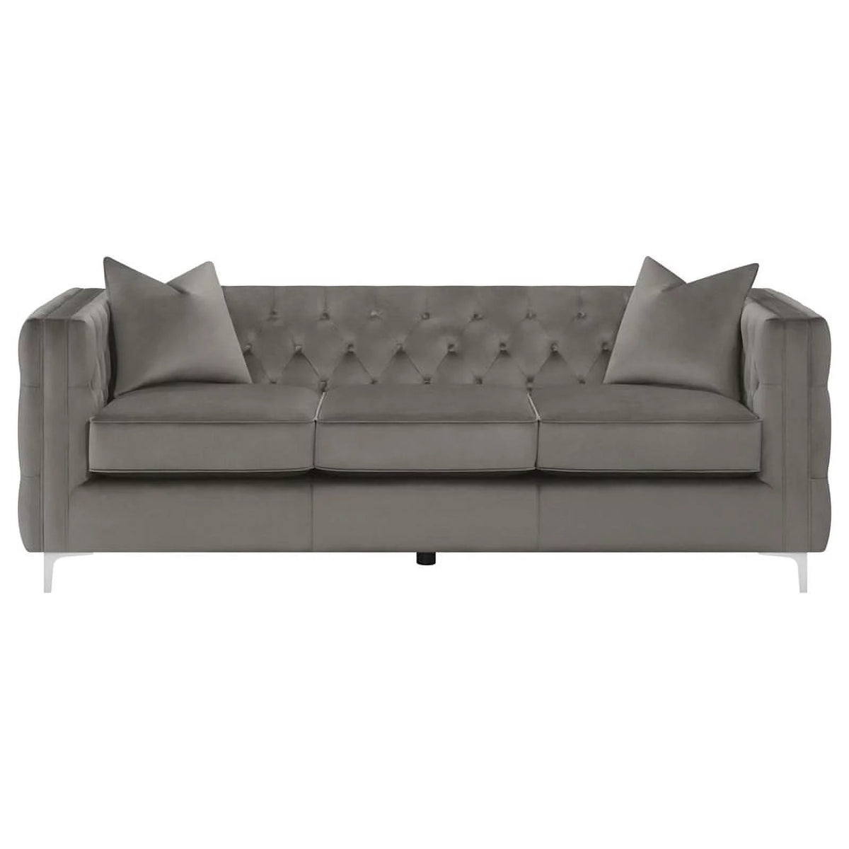 3-piece Velvet Tufted Tuxedo Arms Living Room Set N69249