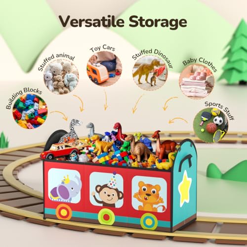 Extra Large Collapsible Toy Storage Organizer with Lids, Black O980497