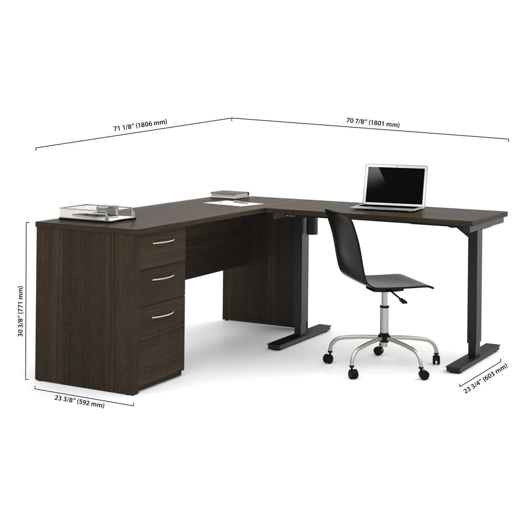 Height Adjustable L-Shaped Computer Desk F4508
