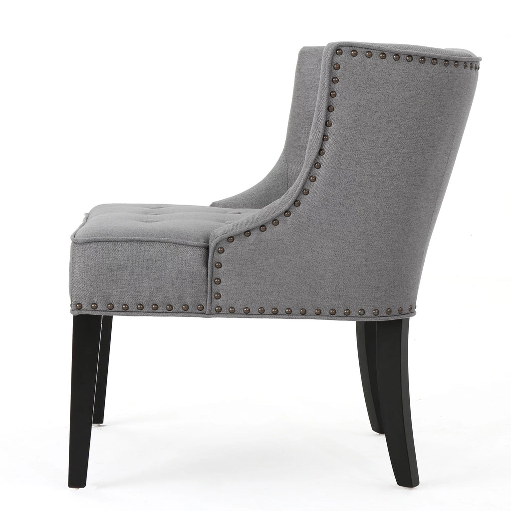 Gray Fabric Slipper Chair F70050