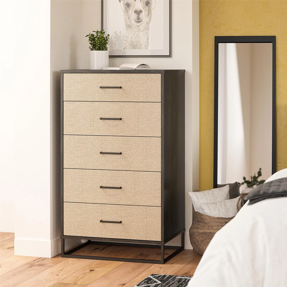 Ivory Oak 5 Drawer Dresser F269615