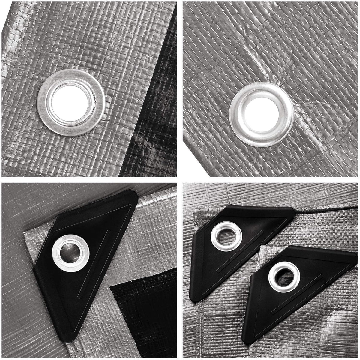 10x12ft Heavy Duty Reinforced Poly Tarp Waterproof Tarpaulin Ground Sheet with Eyelets Pack of 2 B236736