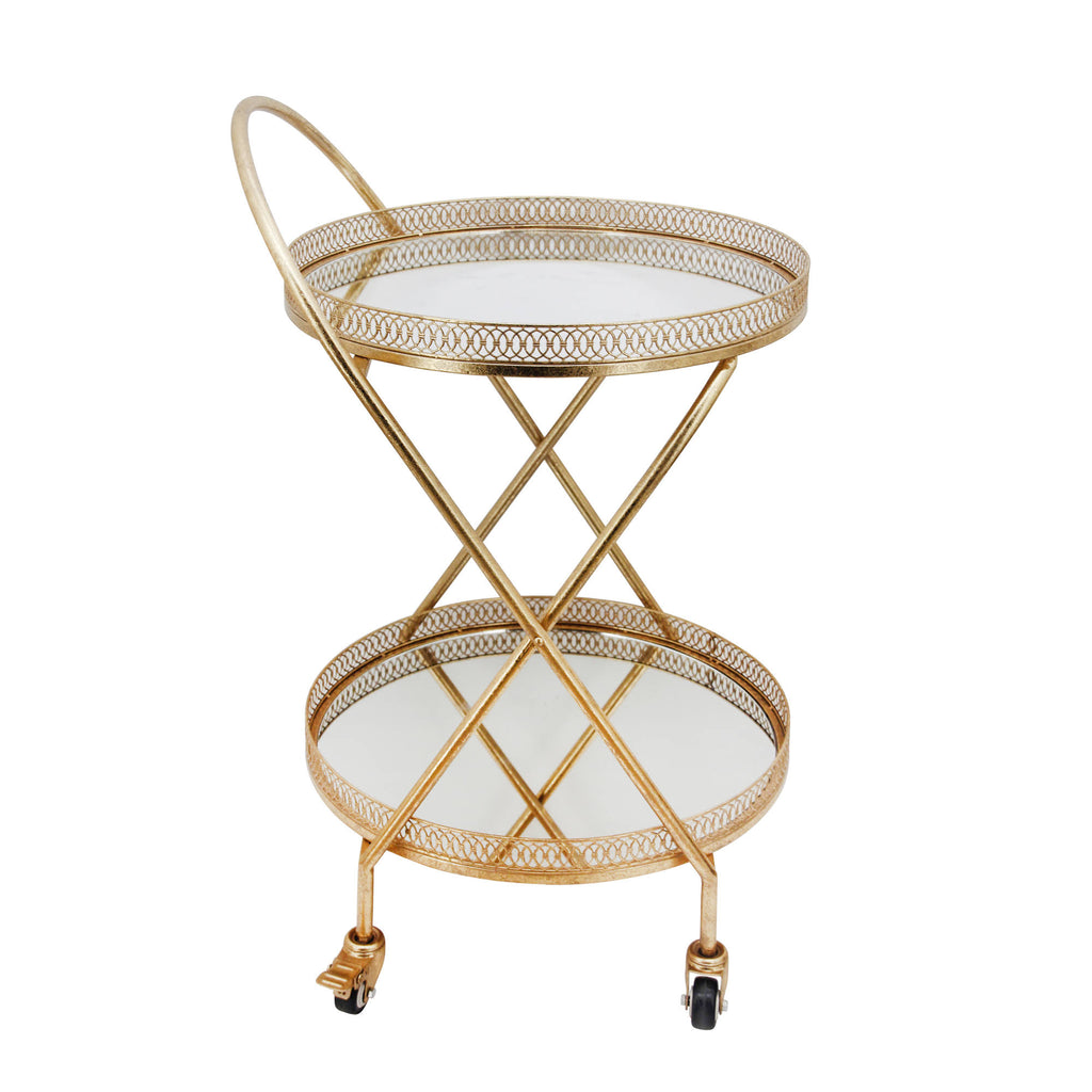 Metal 2 Tier Lattice Bar Cart B42956