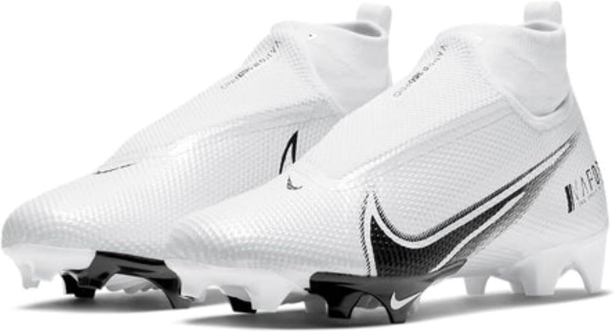 White-Black Men's Wide Football Cleats G41037