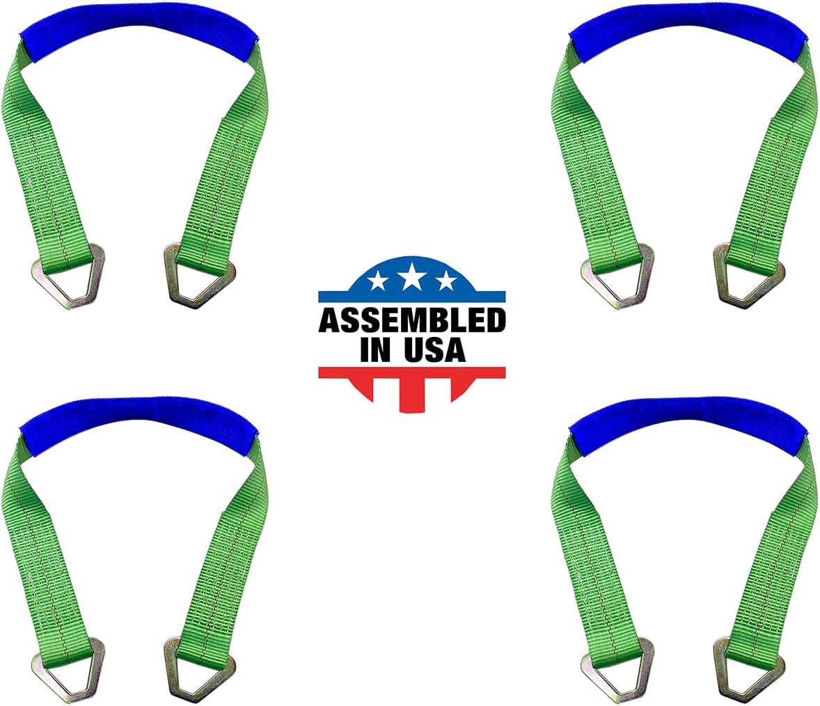 Blue 4 PK Heavy Duty Axle Straps with D Ring F516044