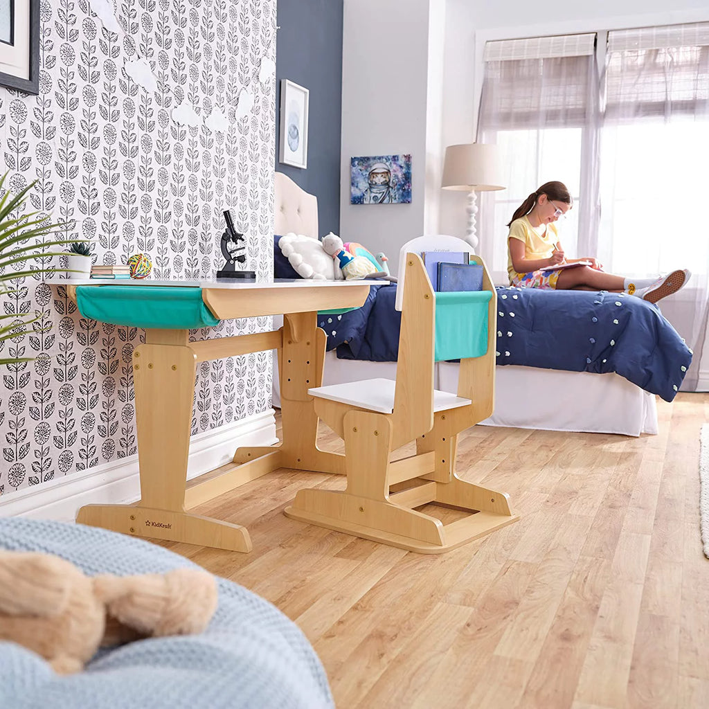 Adjustable Wooden Desk and Chair H459