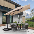Grey 8 Feet Aluminum Cantilever Square Patio Umbrella K559