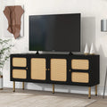 Black Rattan TV Stand J6248