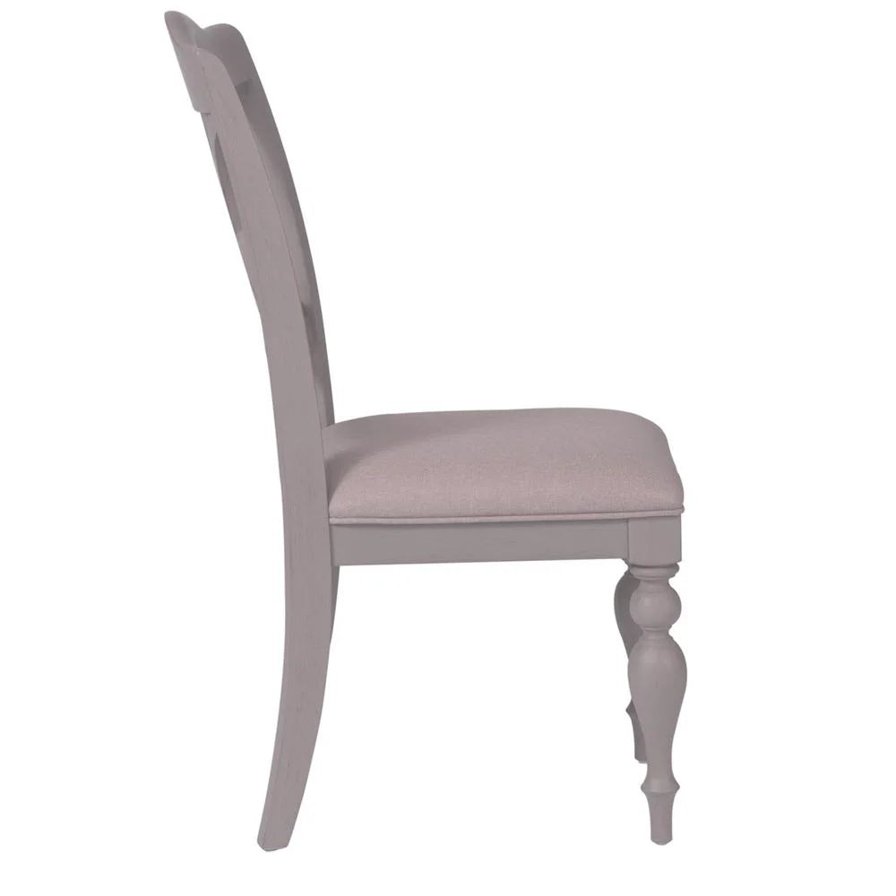 Set of 2 Grey Slat Back Side Chair V2421