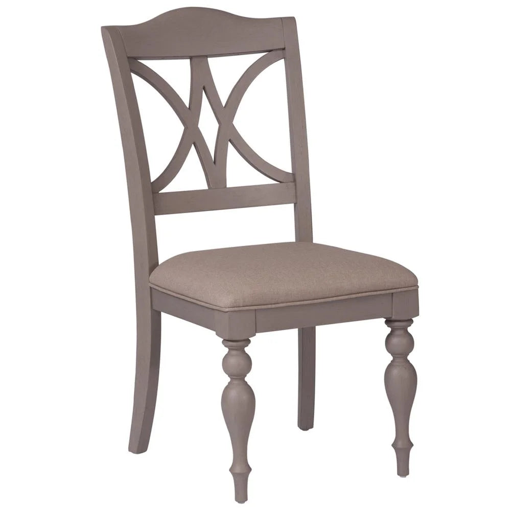 Set of 2 Grey Slat Back Side Chair V2421