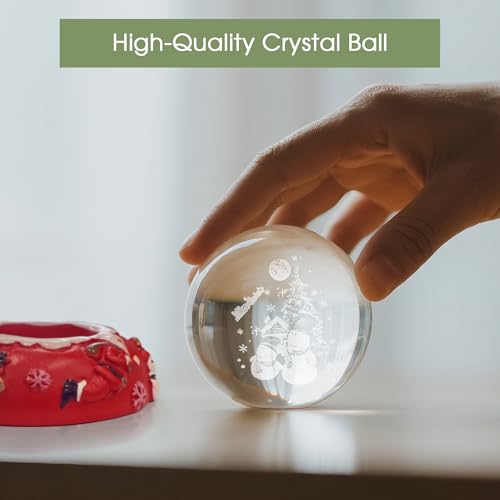 7 Colors 40mm Crystal Chakra Balls with LED Wooden Base K5148