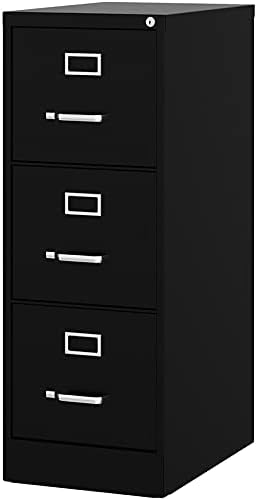 Black 3 Drawer Vertical Metal File Cabinet D2024