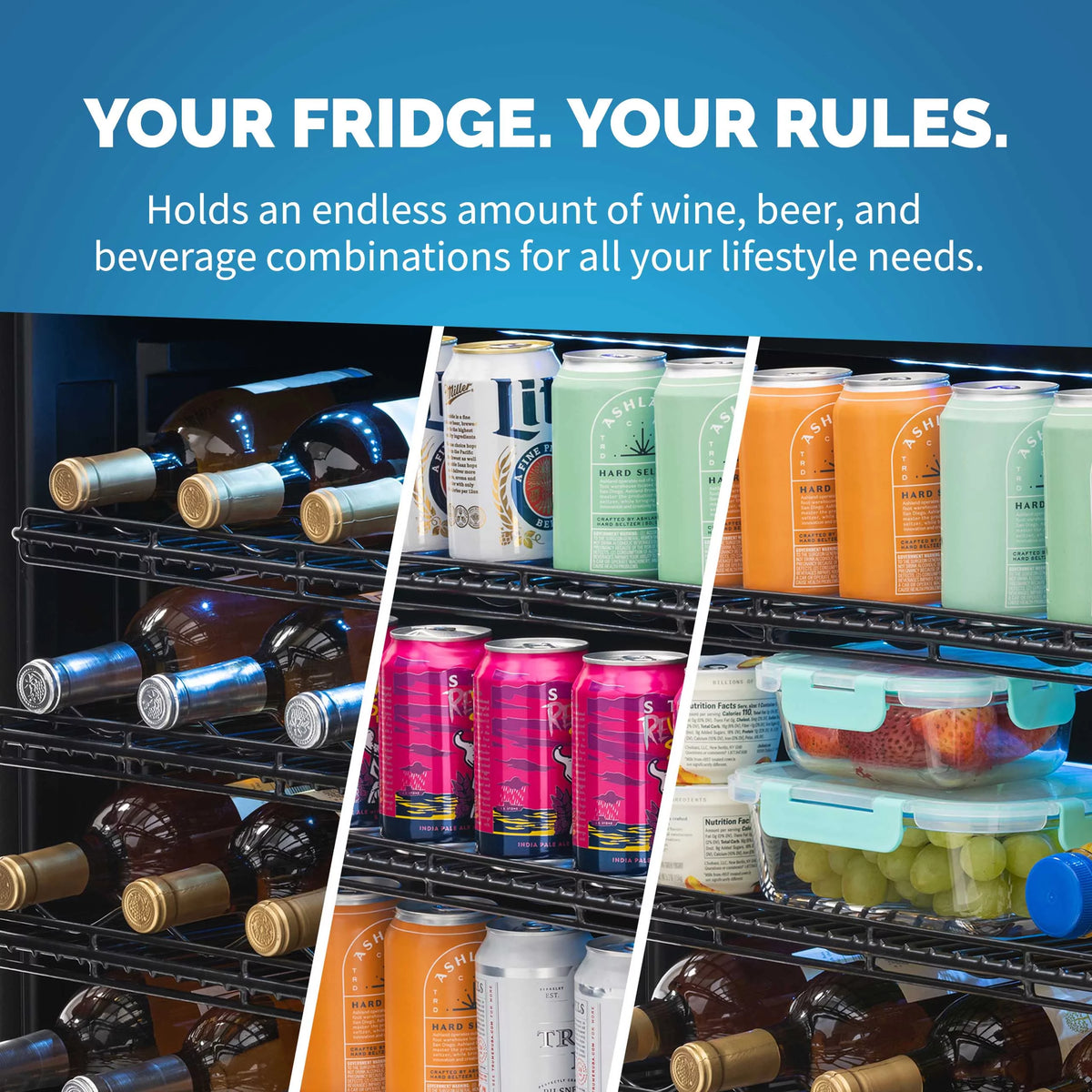 179 Can 49 Bottle Stainless Steel Wine and Beverage Refrigerator Y7001