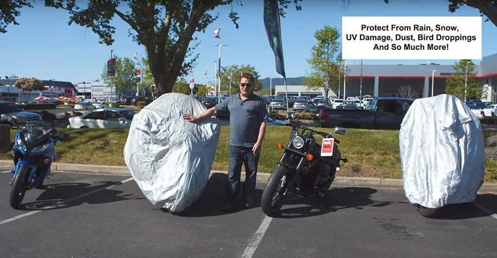 Motorcycle Cover with Reinforced Securing Straps and Storage Bag N5709