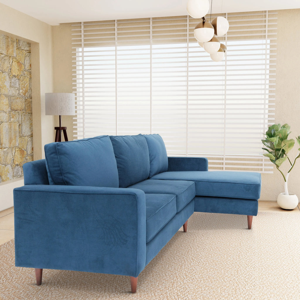 L Shaped Sectional Sofa Navy Blue U55286