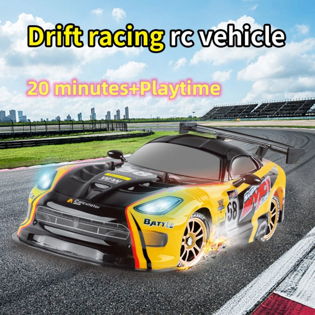 Yellow 4WD Remote Control Drift Car with 2 Batteries Y65419
