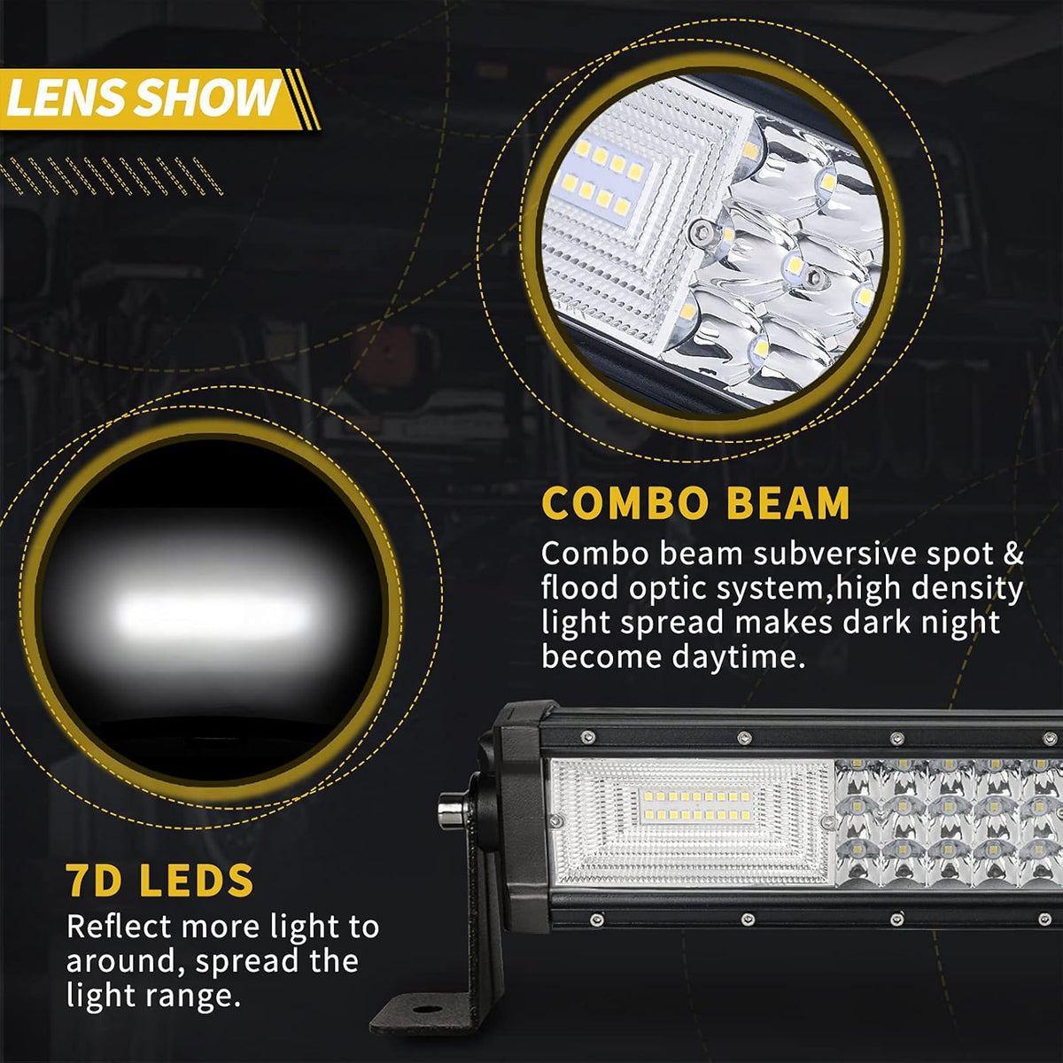 42" Curved LED Light Bar Triple Row 540W 54000LM Off Road Driving Light Pack of 2 C61993