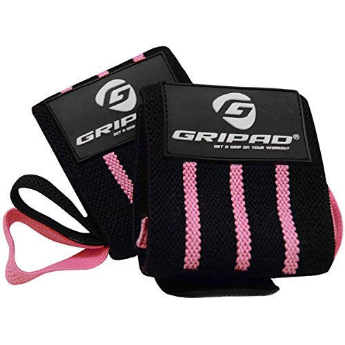 12" x 3" Weight Lifting Support Wrist Wraps with 2 Thumb Loops W57976