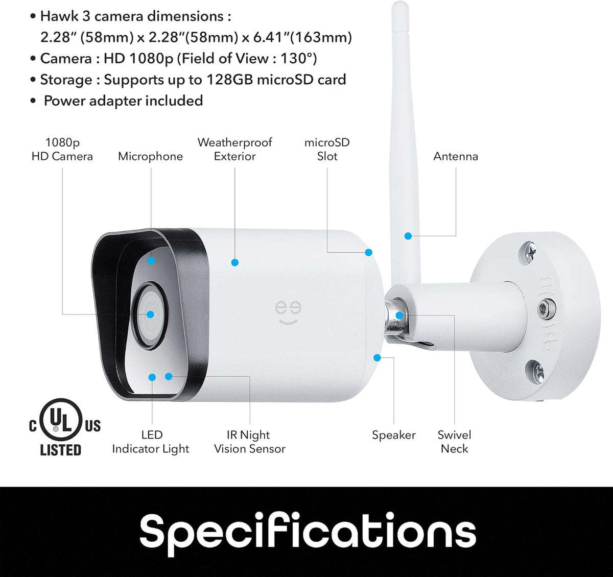 2 Pack 1080p Outdoor Security Camera with Night Vision and Motion Detection V691