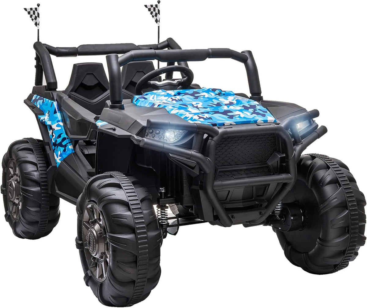 12V 2-Seater Kids Ride On Car Electric Off-Road UTV Truck Toy with Parental Remote Control & 4 Motors, Camo Green O395