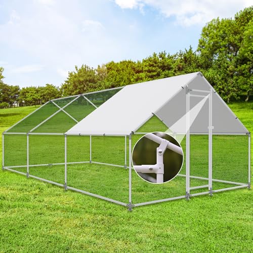 Large Metal Walk-in Chicken Coop with Anti-UV Cover C308