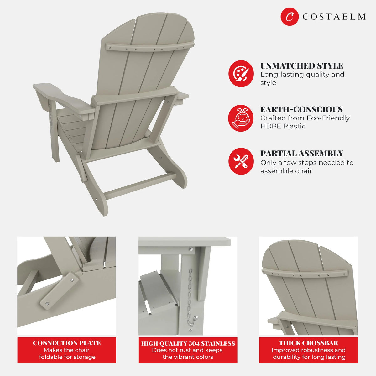 Folding Adjustable HDPE Outdoor Chair Q342