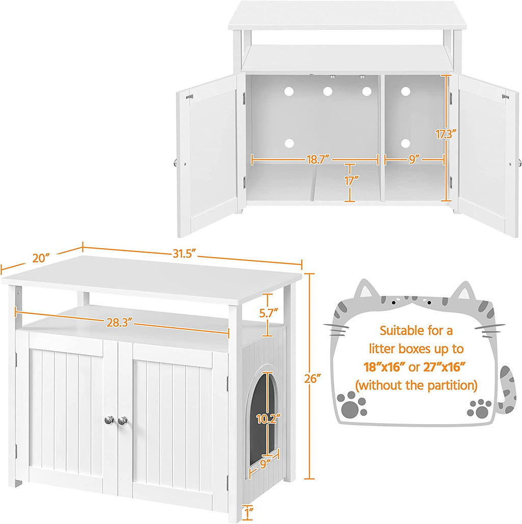 Cat Litter Box Enclosure with Storage Shelf W491