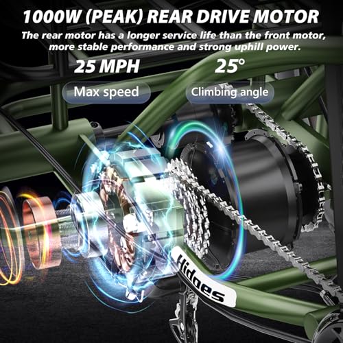 20"X 4.0" Fat Tire 48V 20Ah Lithium Battery 7 Speed Electric Tricycle U937