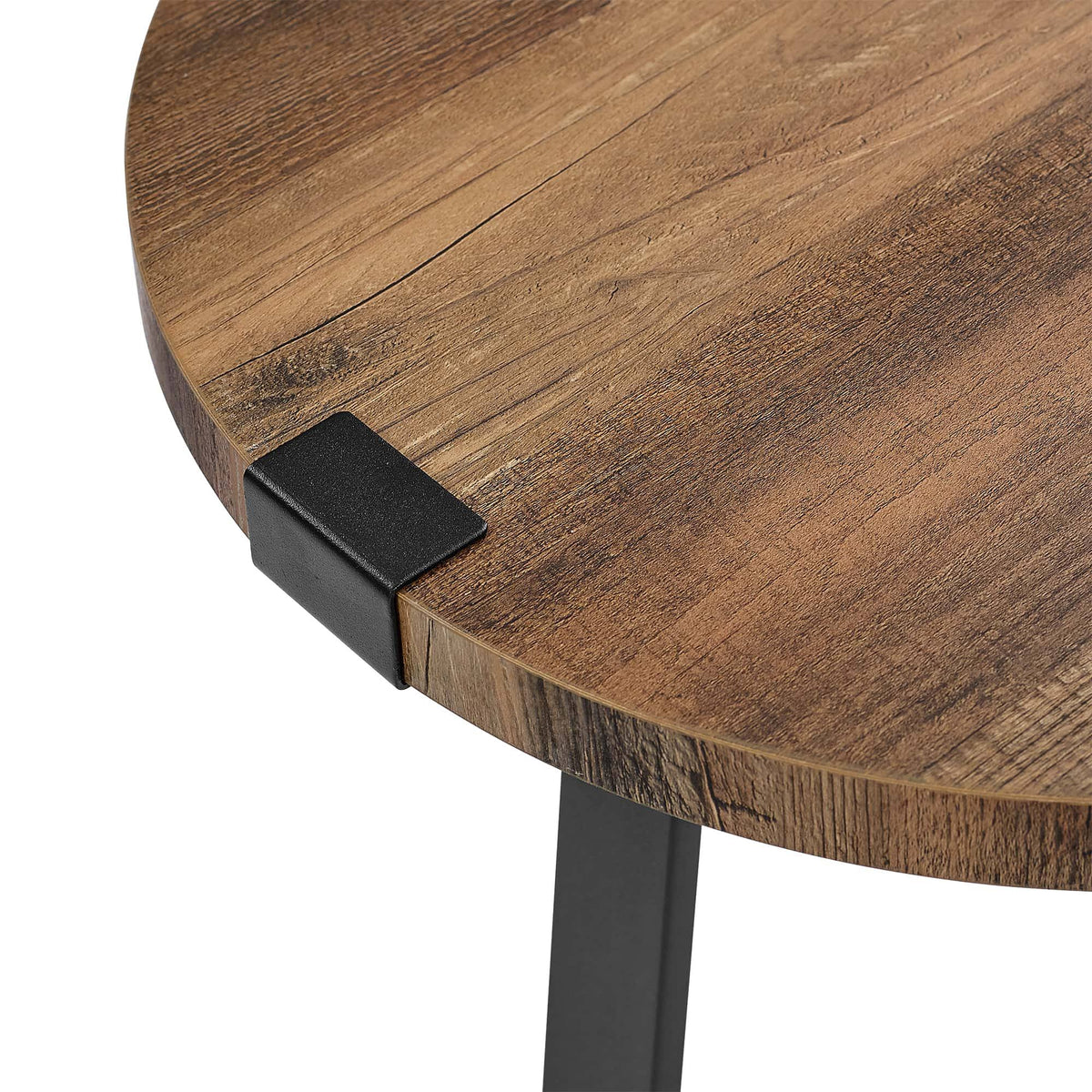 Rustic Oak Round Side Table H682092