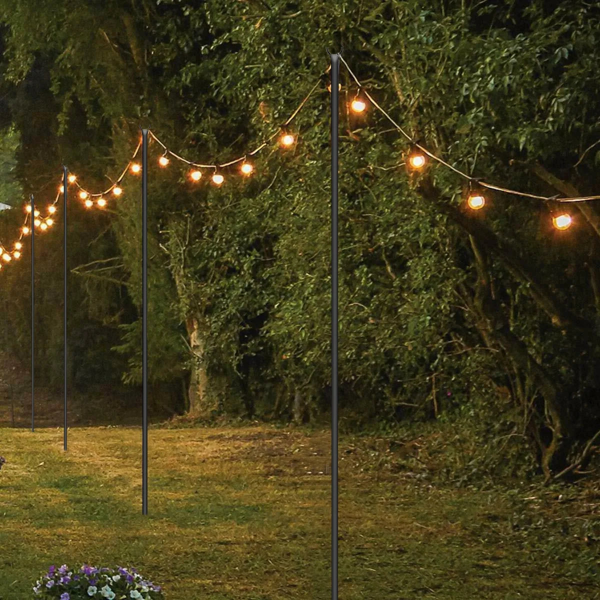 String Light Poles Stand for Outside, 2 Pack, 9 FT x 25 mm A894