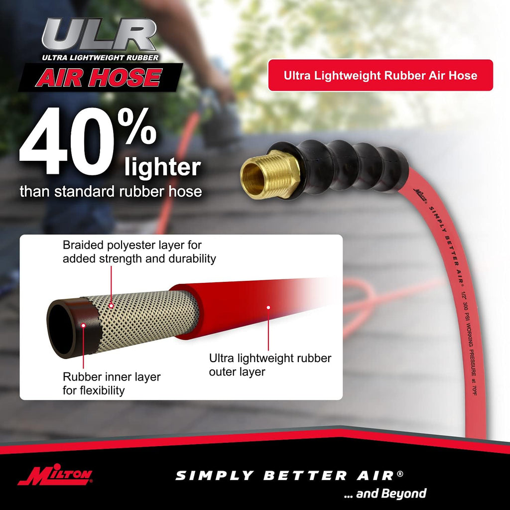 50 ft. x 1/2 ID Ultra Lightweight Rubber Air Hose H7570