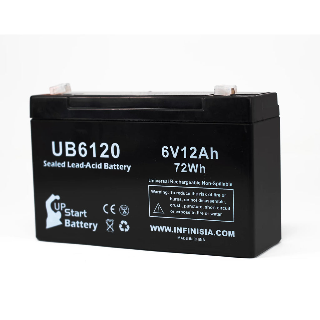 6V 12Ah Sealed Lead Acid Battery with F1 to F2 Terminal Adapters K8235
