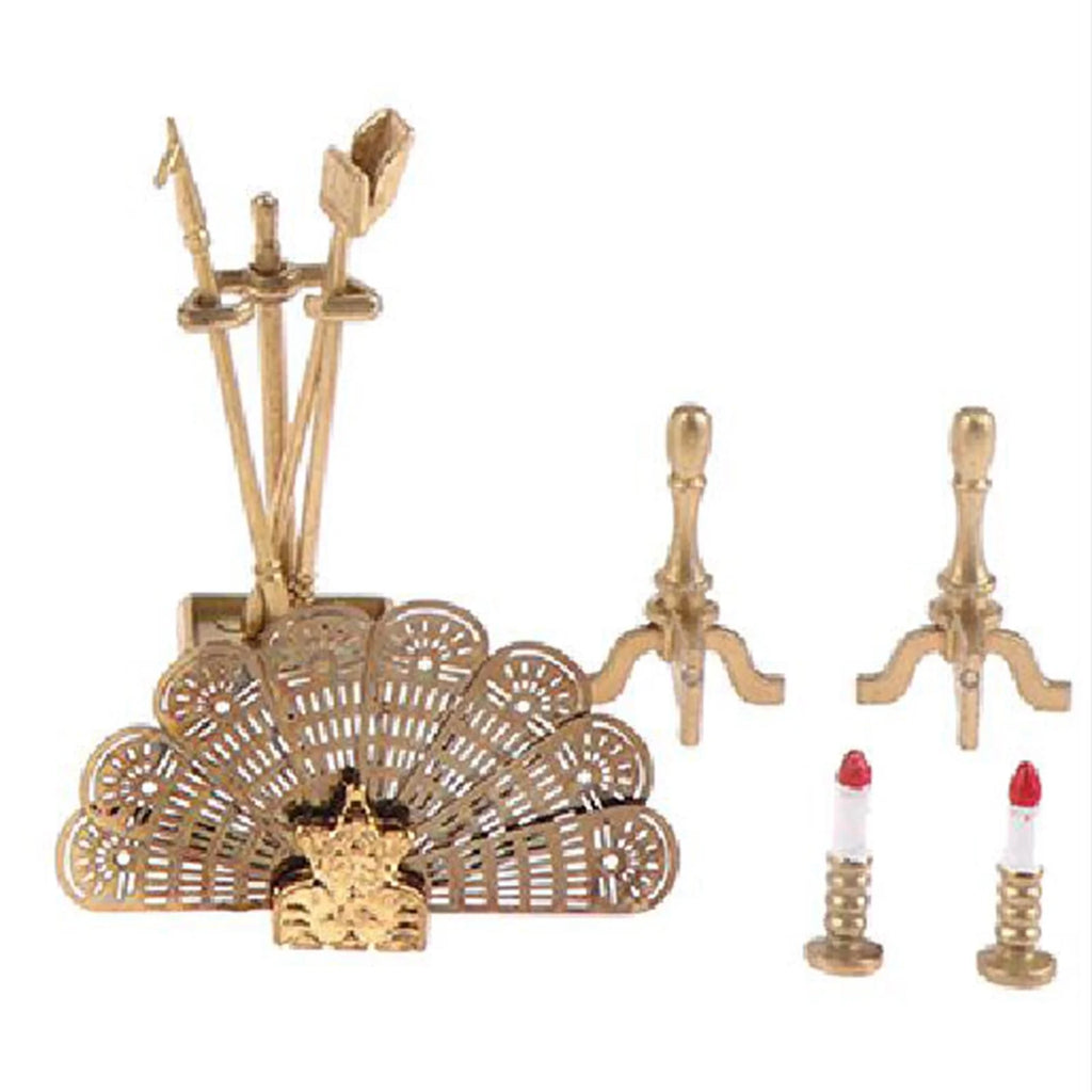Miniature Metal Fireplace Dollhouse Decoration B686
